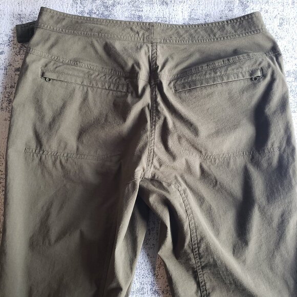 MEC Olive Army Green Wide Leg Outdoor Performance Pants w Drawstring Ankle - Picture 14 of 15